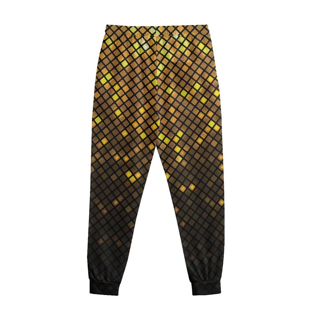 Gold Disco Lights Pattern Print Sweatpants