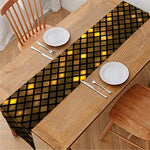 Gold Disco Lights Pattern Print Table Runner