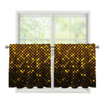 Gold Disco Lights Pattern Print Tier Curtains