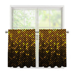 Gold Disco Lights Pattern Print Tier Curtains