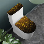 Gold Disco Lights Pattern Print Toilet Lid And Tank Cover Set