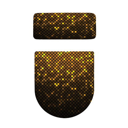 Gold Disco Lights Pattern Print Toilet Lid And Tank Cover Set