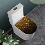 Gold Disco Lights Pattern Print Toilet Lid Cover