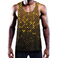 Gold Disco Lights Pattern Print Men's Workout Tank Top
