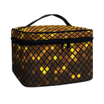 Gold Disco Lights Pattern Print Travel Makeup Bag