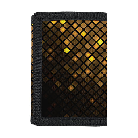Gold Disco Lights Pattern Print Trifold Wallet