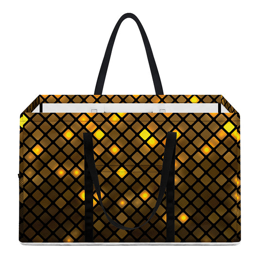 Gold Disco Lights Pattern Print Utility Tote Bag