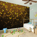 Gold Disco Lights Pattern Print Wall Sticker