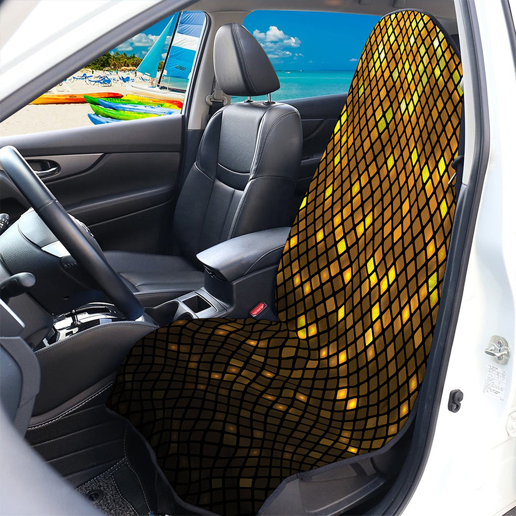 Gold Disco Lights Pattern Print Waterproof Car Seat Cover