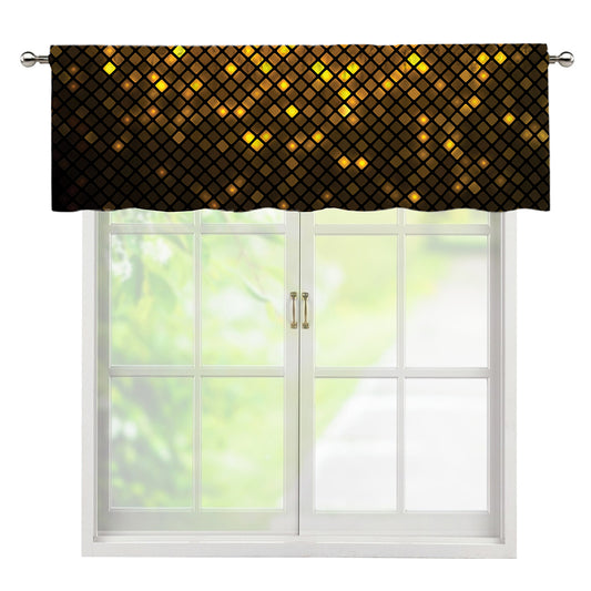 Gold Disco Lights Pattern Print Window Valance