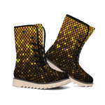 Gold Disco Lights Pattern Print Winter Boots