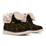 Gold Disco Lights Pattern Print Winter Boots