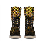 Gold Disco Lights Pattern Print Winter Boots