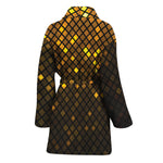 Gold Disco Lights Pattern Print Women's Bathrobe