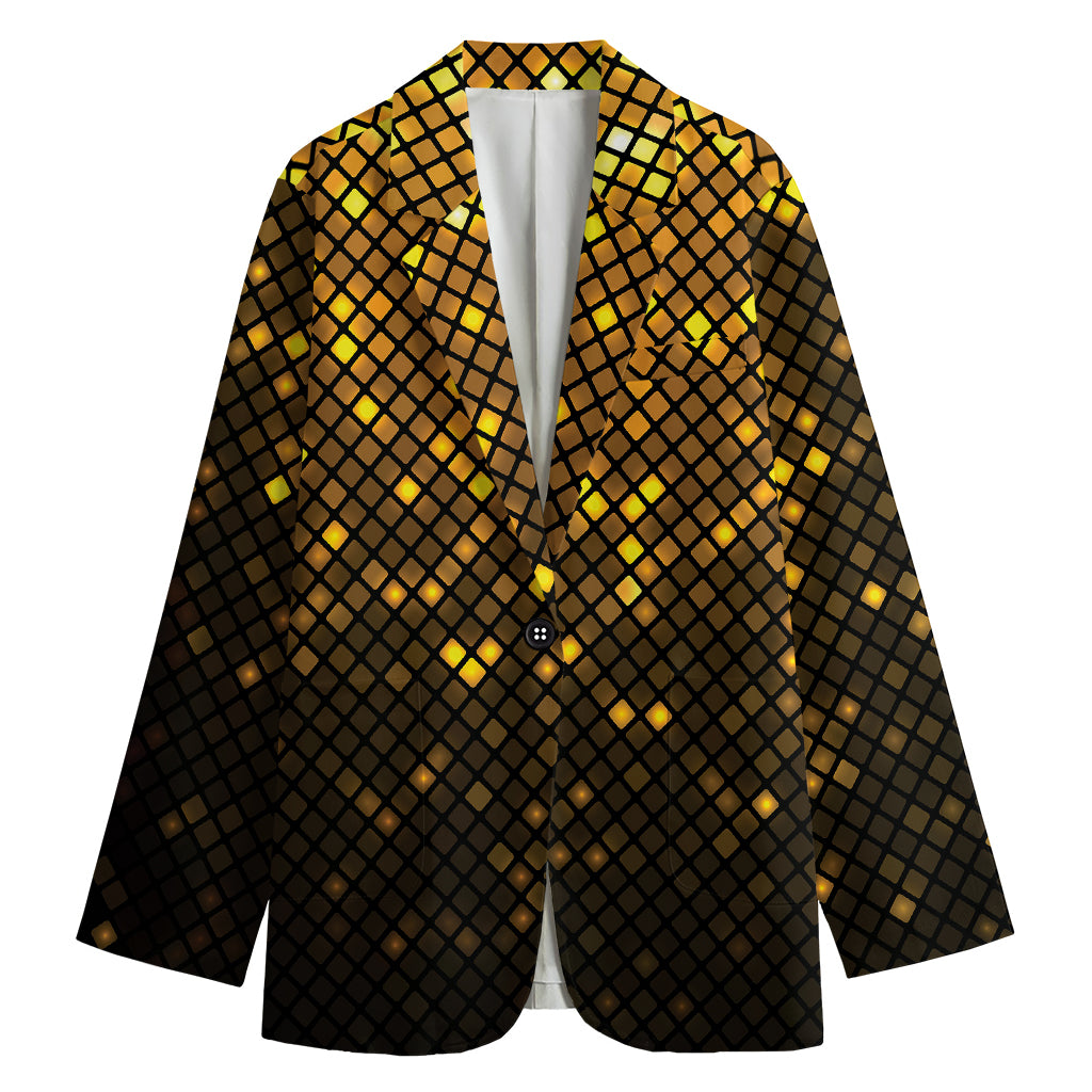 Gold Disco Lights Pattern Print Women's Blazer