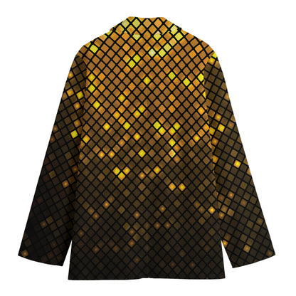Gold Disco Lights Pattern Print Women's Blazer