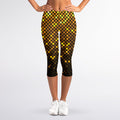 Gold Disco Lights Pattern Print Women's Capri Leggings
