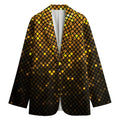 Gold Disco Lights Pattern Print Women's Cotton Blazer