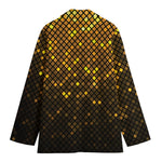 Gold Disco Lights Pattern Print Women's Cotton Blazer