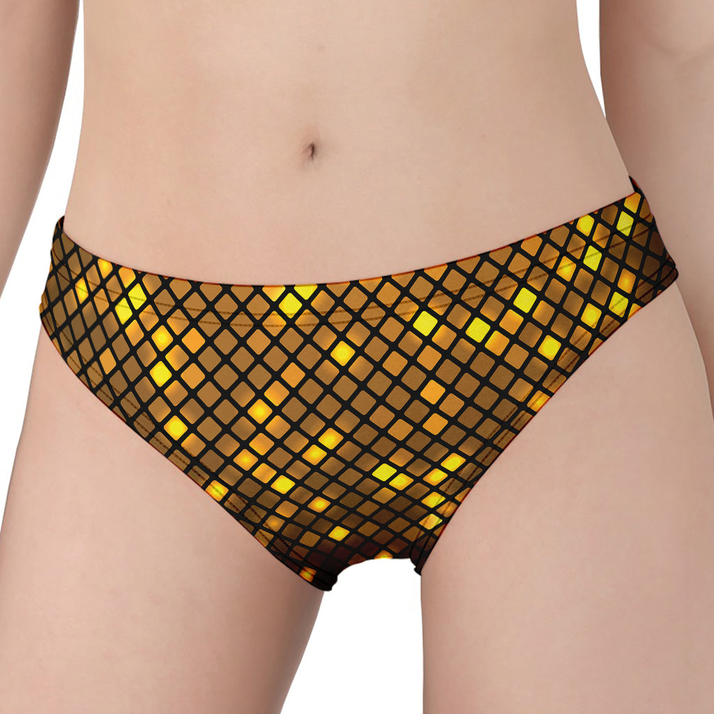 Gold Disco Lights Pattern Print Women's Panties