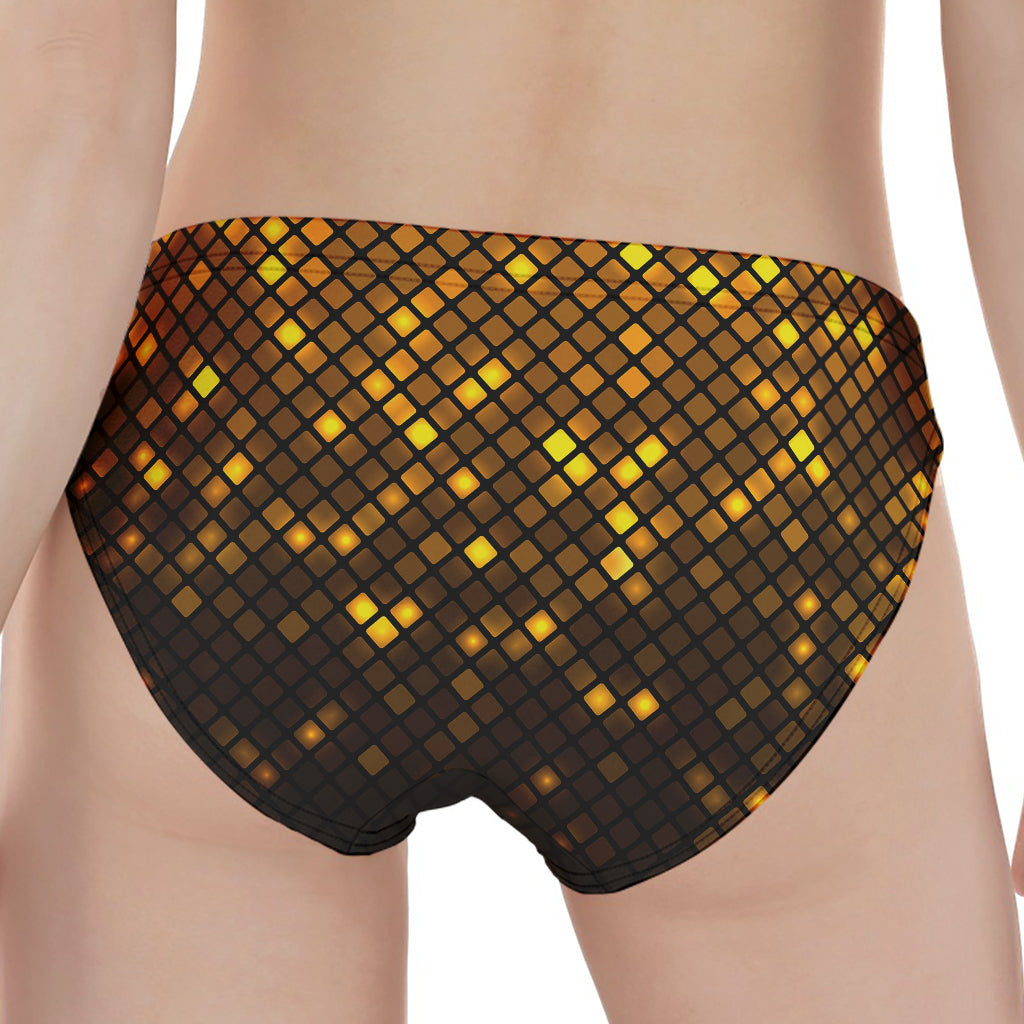 Gold Disco Lights Pattern Print Women's Panties