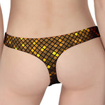 Gold Disco Lights Pattern Print Women's Thong