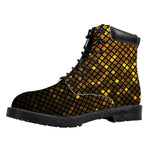 Gold Disco Lights Pattern Print Work Boots