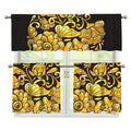 Gold Easter Egg Print 3 Piece Kitchen Curtains