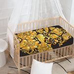 Gold Easter Egg Print Baby Crib Sheet