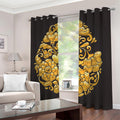 Gold Easter Egg Print Dimout Grommet Curtains