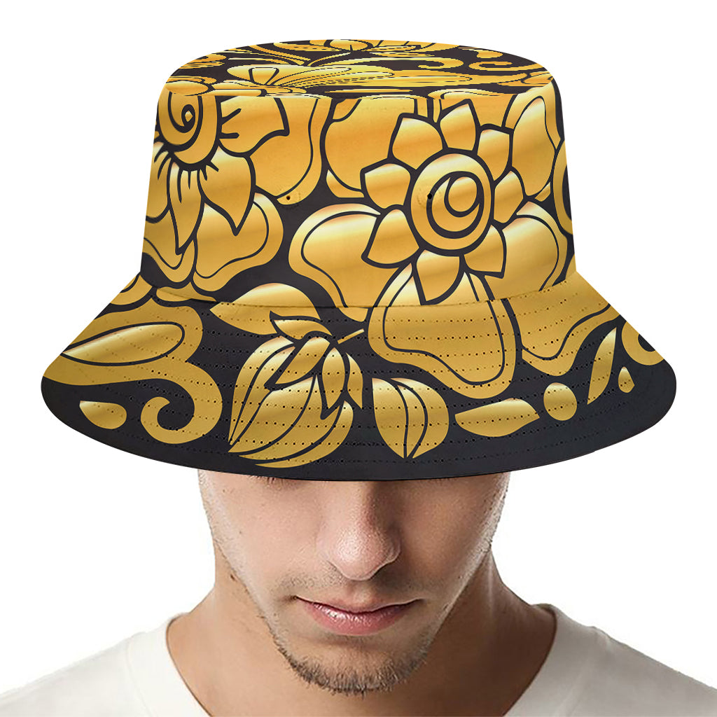 Gold Easter Egg Print Bucket Hat