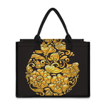 Gold Easter Egg Print Canvas Tote Bag