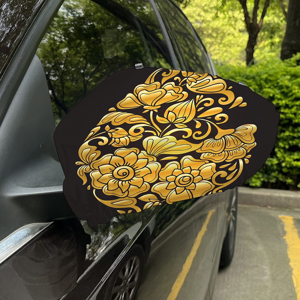 Gold Easter Egg Print Car Side Mirror Covers