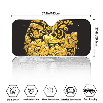 Gold Easter Egg Print Car Windshield Sun Shade