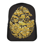 Gold Easter Egg Print Casual Backpack