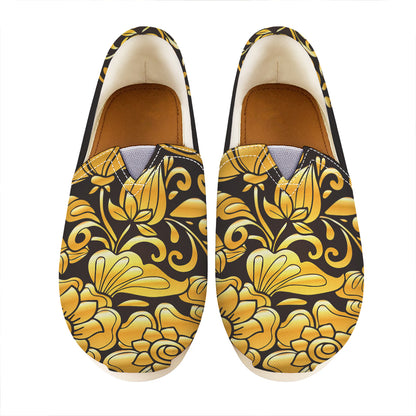 Gold Easter Egg Print Casual Shoes