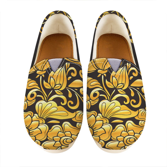Gold Easter Egg Print Casual Shoes