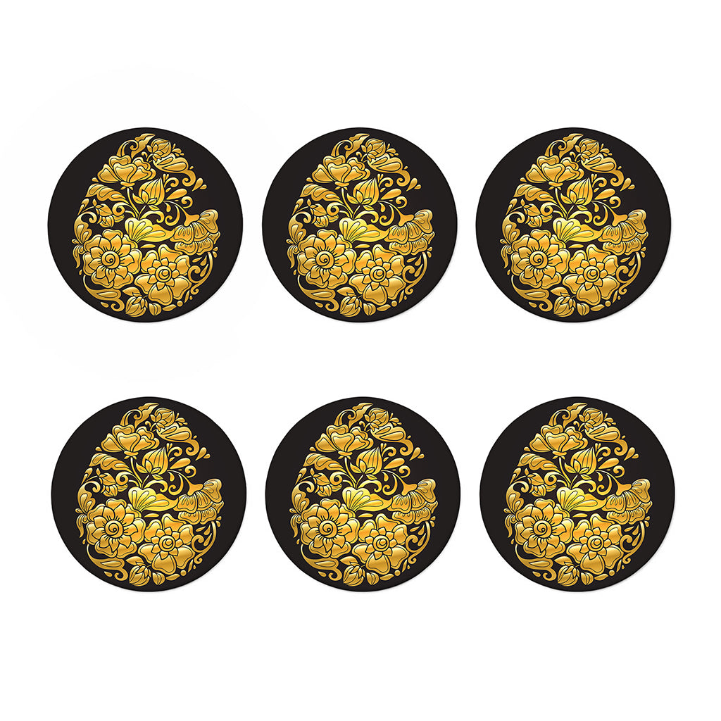 Gold Easter Egg Print Coaster Set