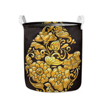 Gold Easter Egg Print Collapsible Laundry Basket