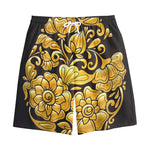 Gold Easter Egg Print Cotton Shorts
