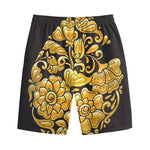 Gold Easter Egg Print Cotton Shorts