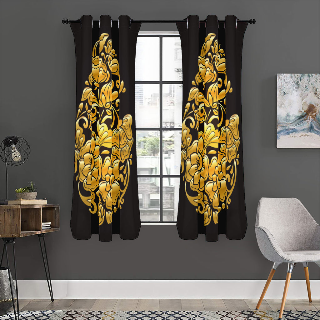 Gold Easter Egg Print Curtain