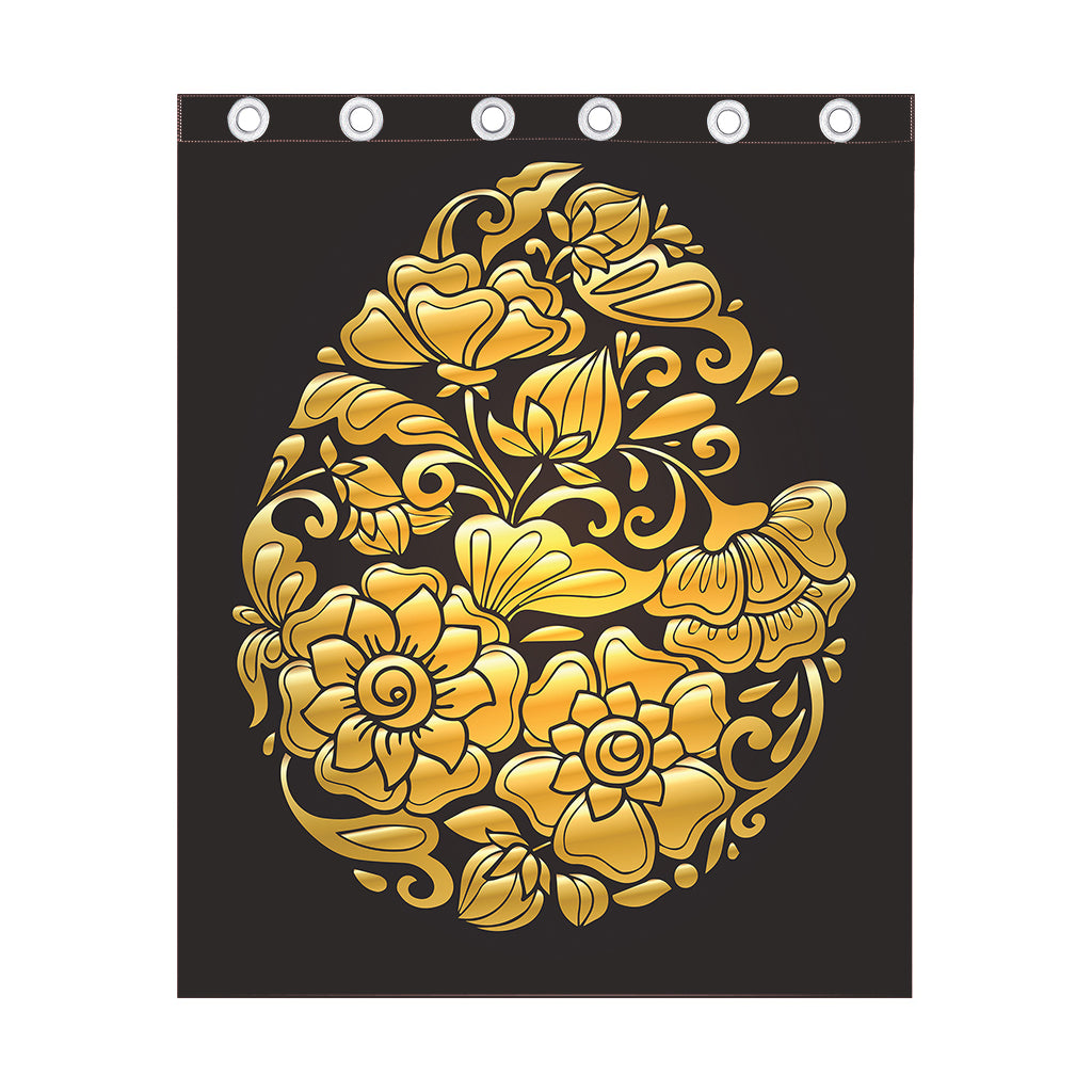 Gold Easter Egg Print Curtain