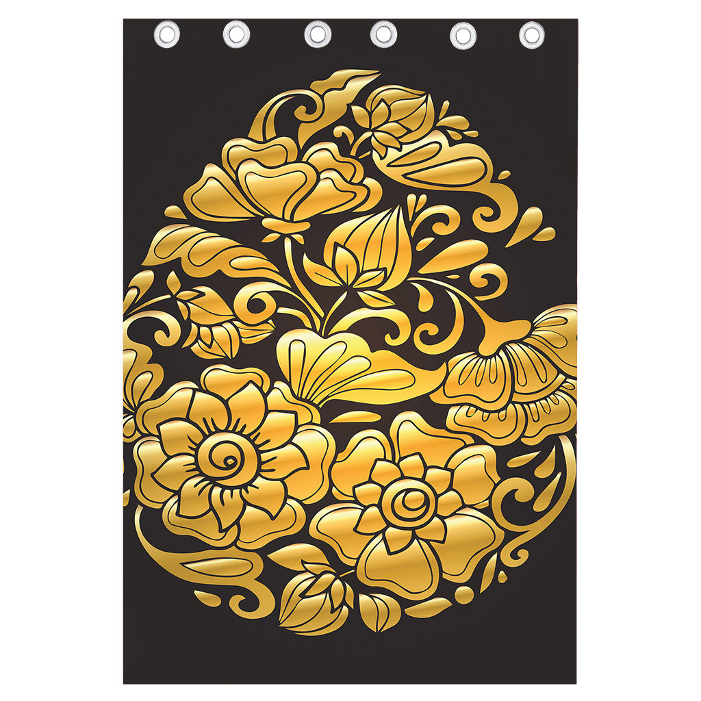 Gold Easter Egg Print Curtain
