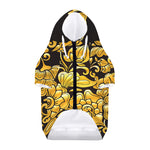 Gold Easter Egg Print Dog Zip Up Hoodie