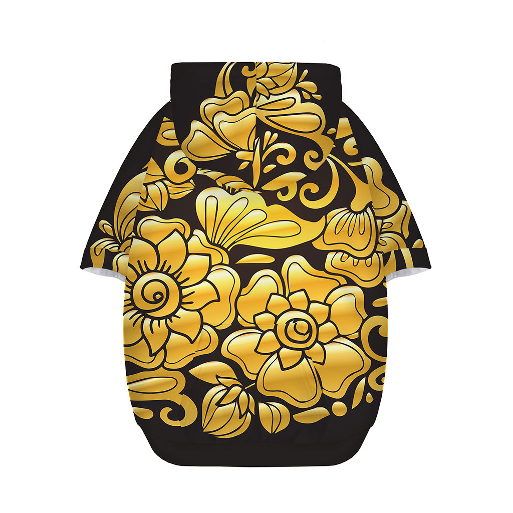 Gold Easter Egg Print Dog Zip Up Hoodie