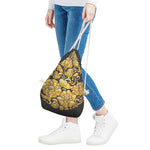 Gold Easter Egg Print Drawstring Bag