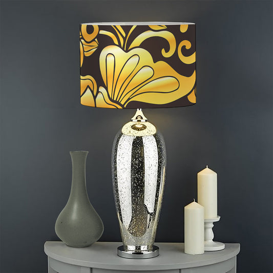 Gold Easter Egg Print Drum Lamp Shade