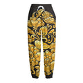 Gold Easter Egg Print Fleece Lined Knit Pants