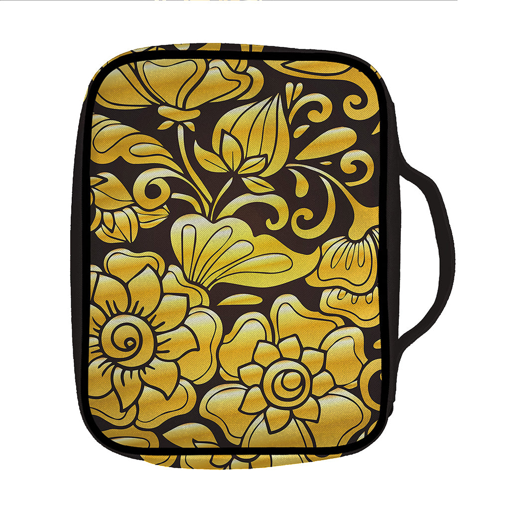 Gold Easter Egg Print Front Pocket Bible Bag